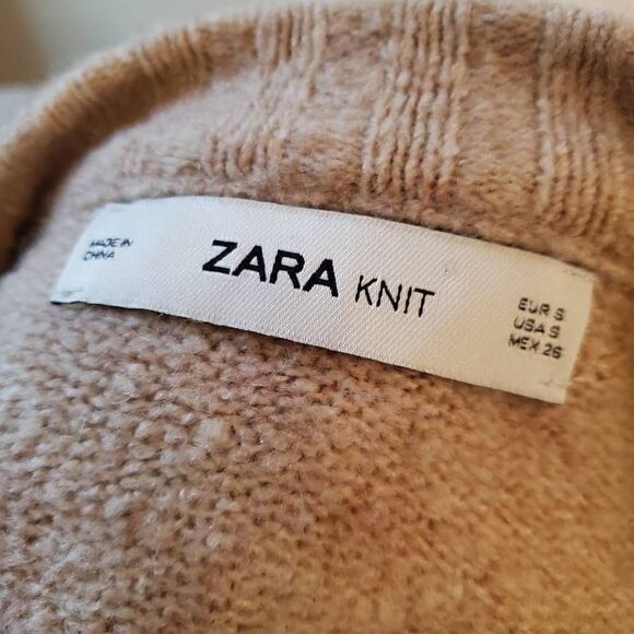 Zara Beige Chunky Soft Knit Sweater S - Picture 8 of 10